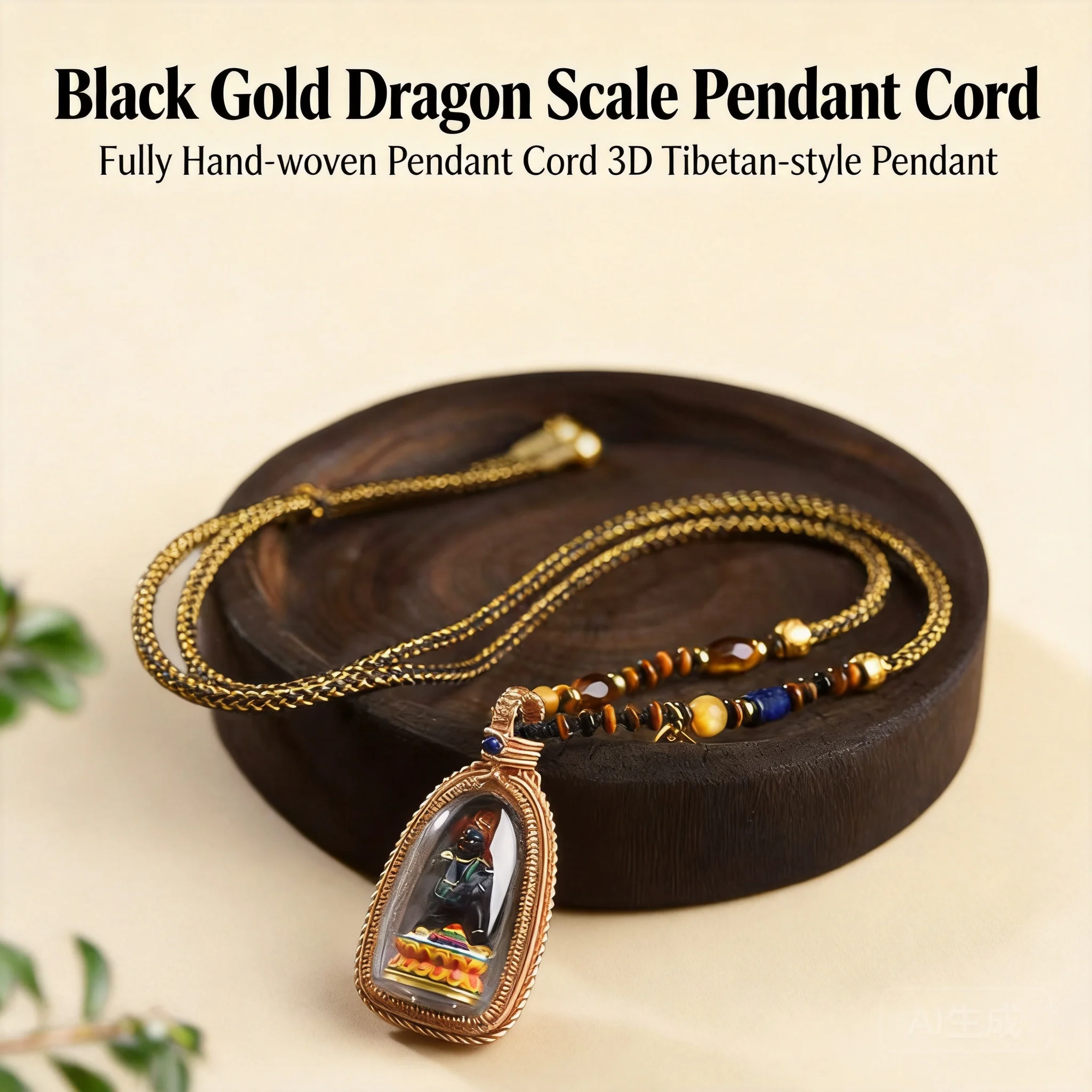 Traditional Chinese Style Hand Woven Tibetan Tsa Tsa Pendant Necklace Lucky Blessing Wealth Attracting Good Fortune Auspicious