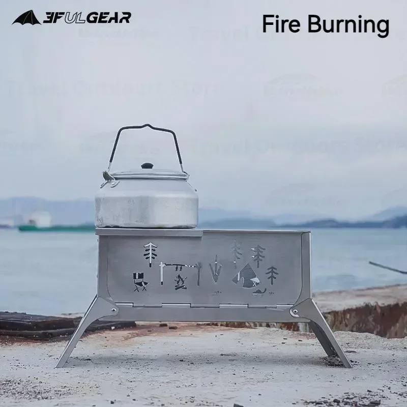 3F UL GEAR Folding Firewood Stove 304 Stainless Steel BBQ Grill Outdoor Camping Picnic Multi-Function Stove Portable Multi-Style