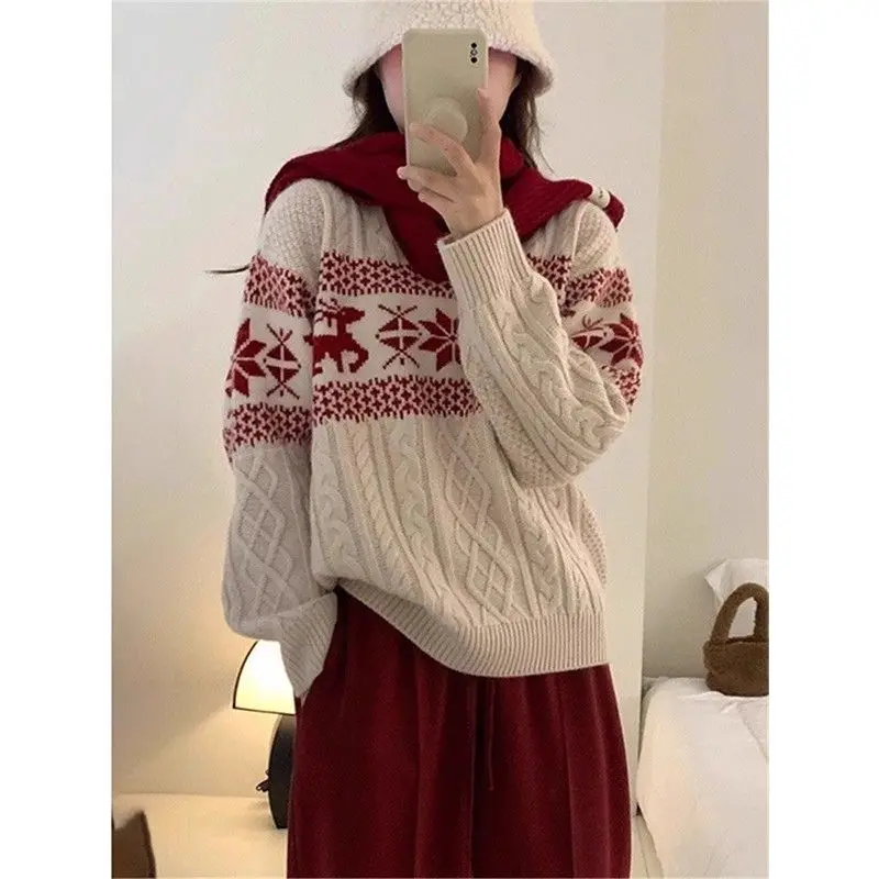 

Cisas Sweater Men's Autumn Winter Knitted Long Sve Lazy Sle Casual Loose Fit round Ne Pullover Faion Top