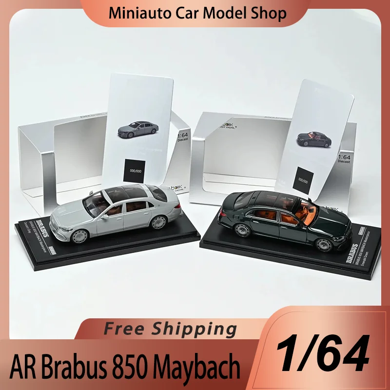 Novo em Estoque: Miniatura de Liga Metálica AR 1:64 Bosu S850 Maybach Masterpiece - Modelo Sedan Maybach Verde Cinza - Brinquedo Personalizado para Presente