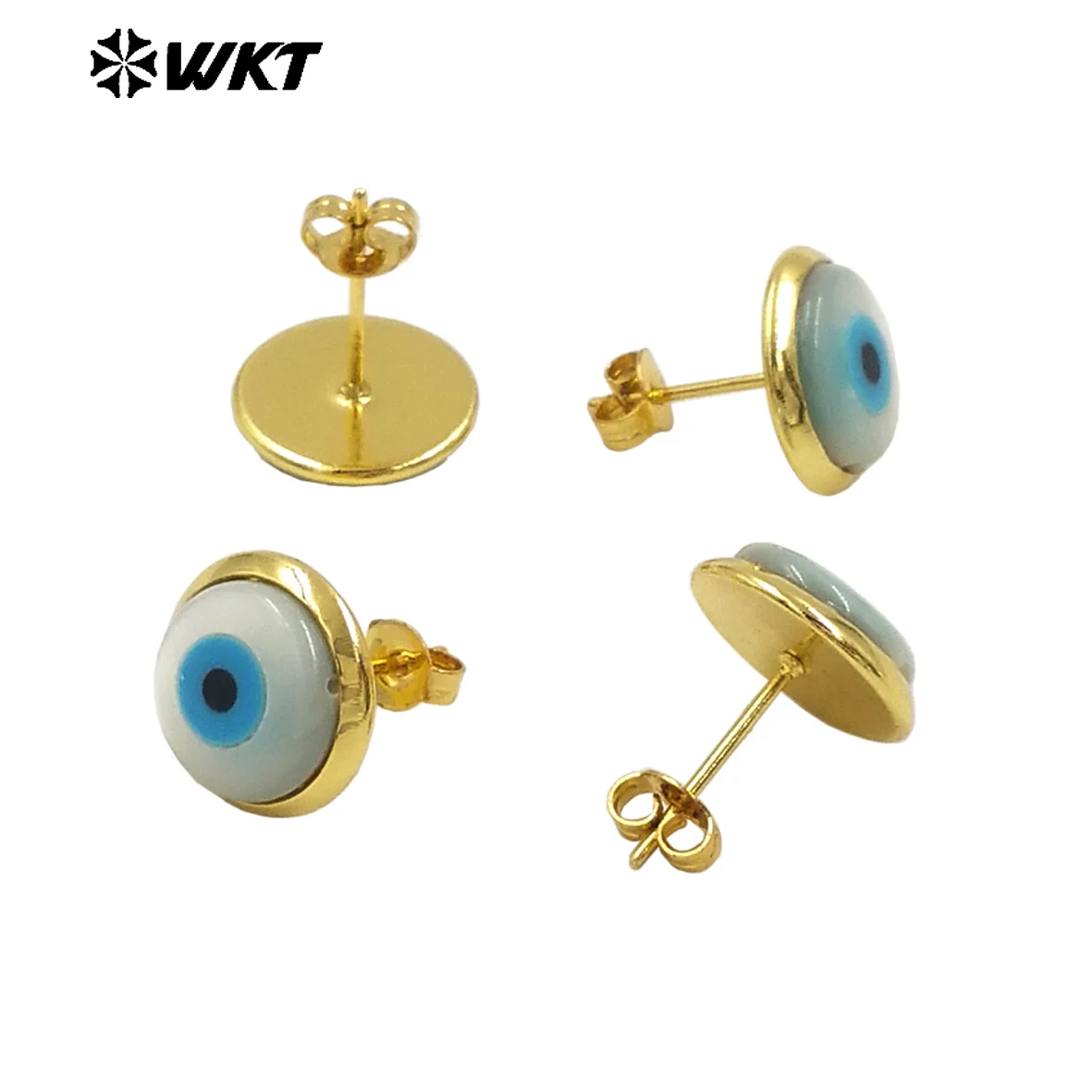 

WT-MPE131 2024, преувеличенный стиль, большой глаз дьявола, круглый дизайн, серьги из натуральной ракушки, персонализированные милые и забавные украшения