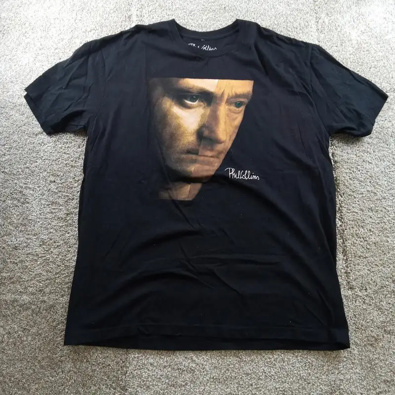 Phil Collins T Shirt Mens XL Black 90s World Tour Portrait