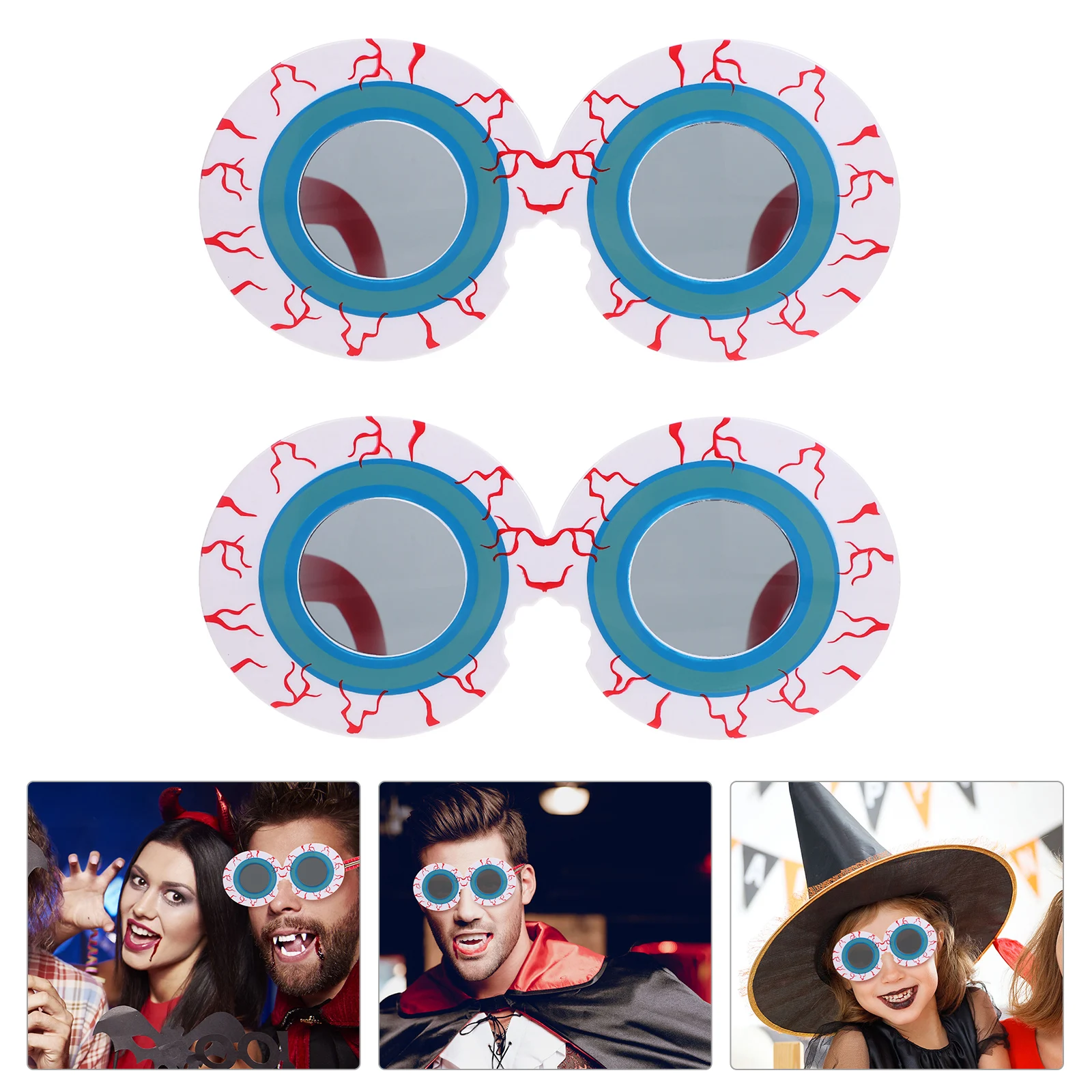 

2 Pcs Crazy Funny Glasses Eye Halloween Decorative Eyeglasses Cosplay Ac Lenses Costumes