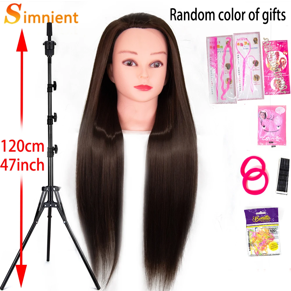 100% High Temperature Fiber Blonde Hair Mannequin Head Training Head For Braid Hairdressing Manikin Doll Head With Wig Tripod