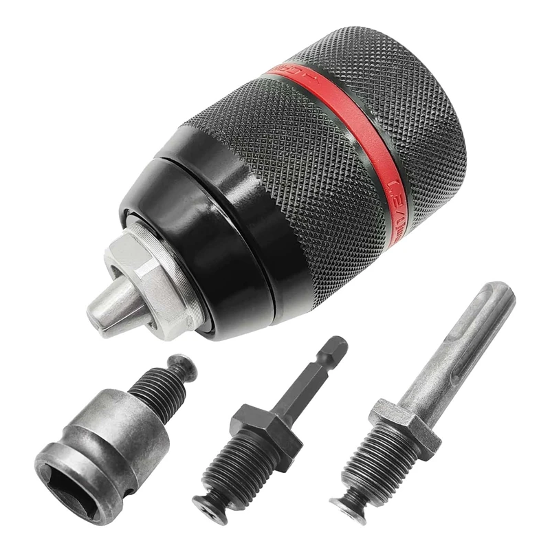 1Set Keyless Drill Chuck 1/2-20UNF Mount 1.5-13Mm Metal With SDS-Plus 1/2Inch Wrench Adapter