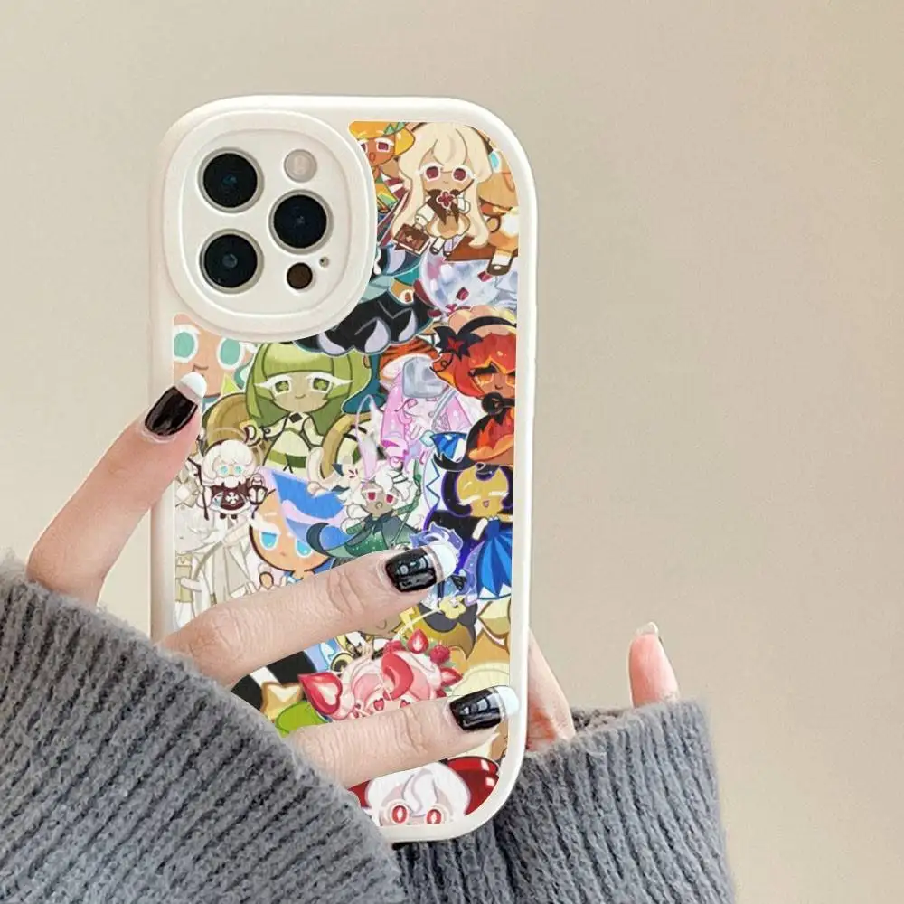 ゲームC-クッキーランキングダム iPhone 16 15 14 13 12 11 Pro Max Plus用レザー耐衝撃カバー