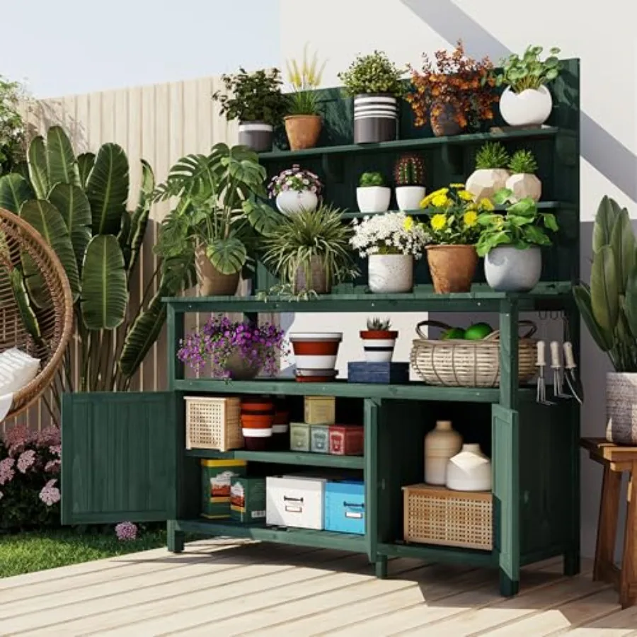Potting Bench with Hutch, 50.2