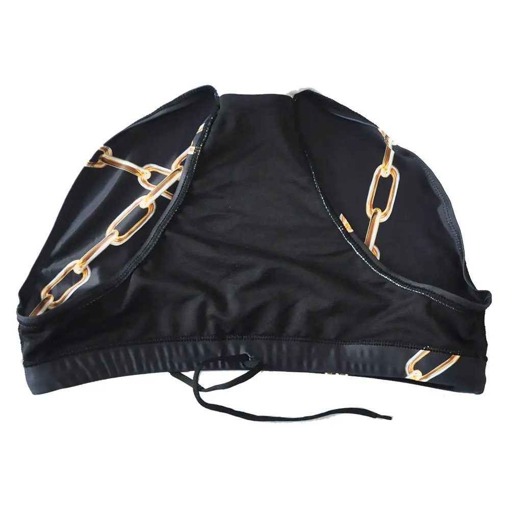 New men's nylon chain printing close-fitting triangle fashion double-file foreign trade code swimming trunks men's 0590
