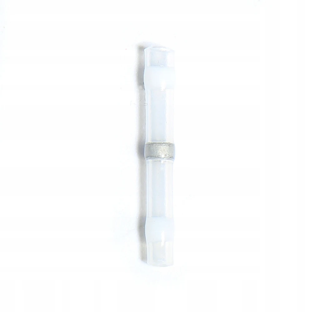 50PCS White Heat Shrink Connectors Sleeve Tube Terminals Electrical Butt Splice Wire Connector Splice Solder Insulated 