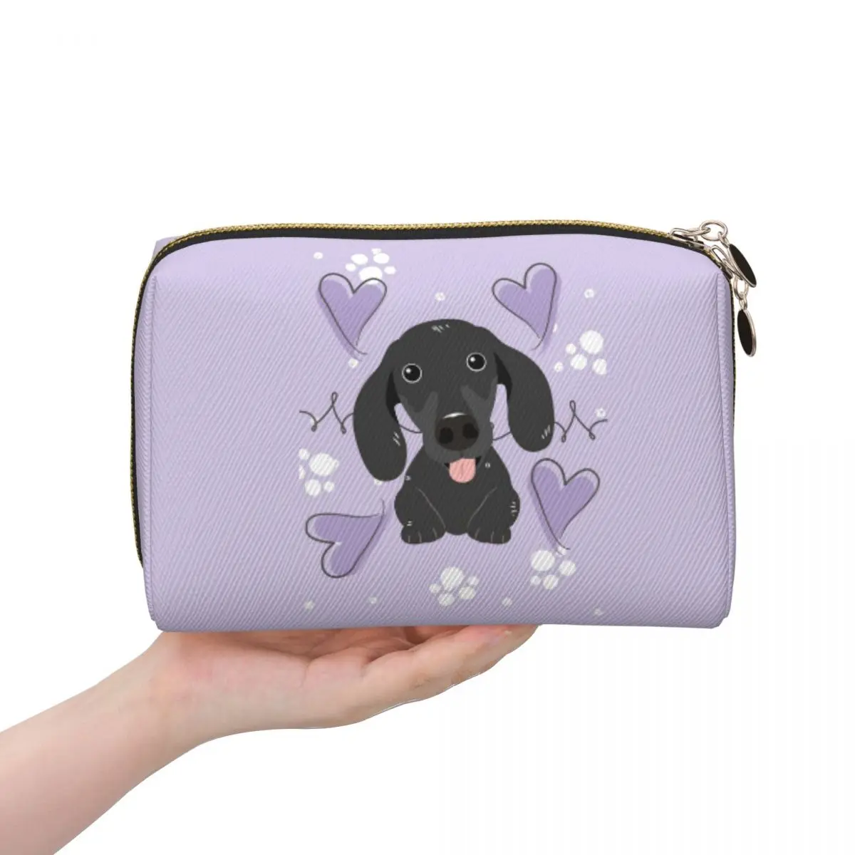 

Такса Собака Женские косметички Дорожный органайзер для макияжа Чехол для хранения туалетных принадлежностей Dopp Kit Case