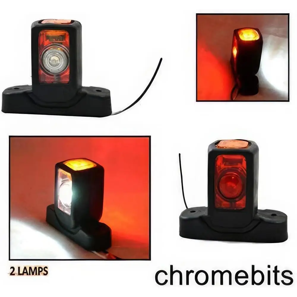 12V/24V 2Pcs Side Rear Marker  Car  Lights Left & Right  Turn Signal Lamp Indicators Universal For Trailers Trucks Vans