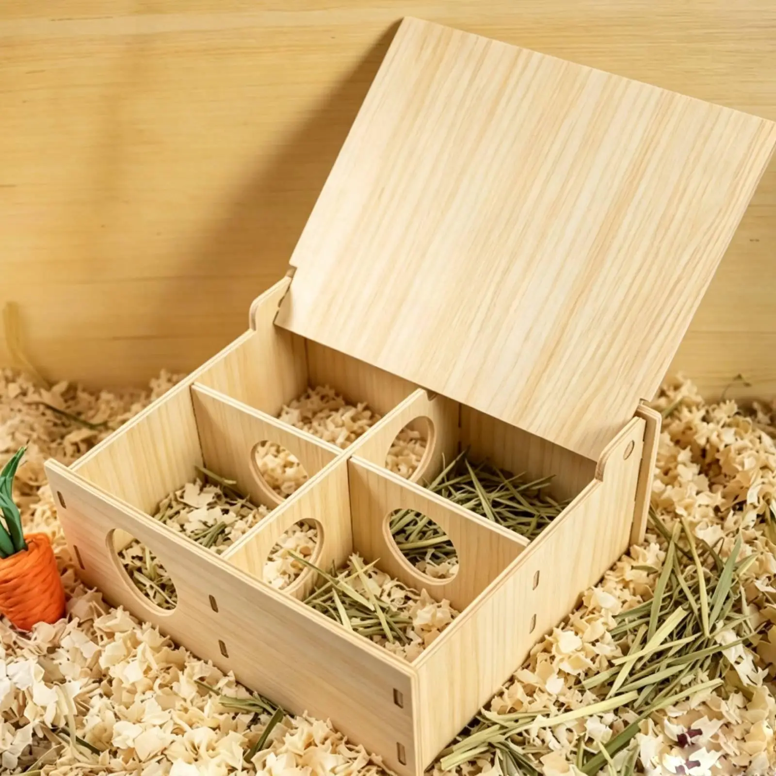 Wood Hamster Hidehouse Nest Hideaway Funny Landscape Ornament Hamster House for Small Animals Dwarf Hamsters Rat Playing