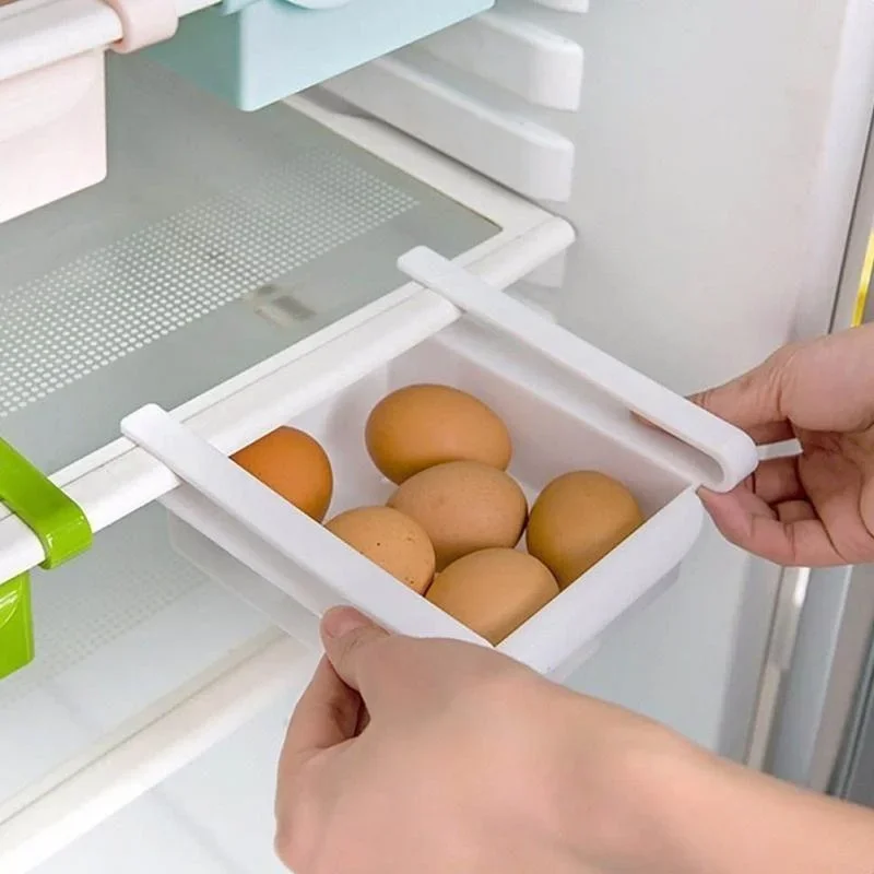 Adjustable Kitchen Fridge StorageRack Home Organizer Food Container Refrigerator Drawer Storage Boxs Racks Retractable Shelf