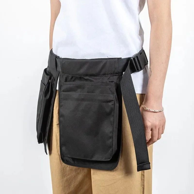 للجنسين حزام وظيفية الخصر ختم جيب مقاوم للماء النايلون ريترو قطرة بوم أكياس حقيبة الخصر على الوجهين #3