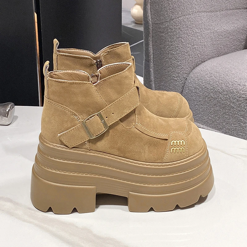 Women's Ankle Boots High Heels Platform Shoes Woman Winter Boots Designer Dress Women Snow Botas 2025 Trend New Zapatos Female