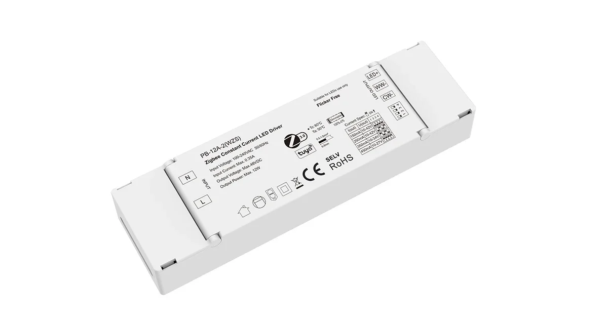 Imagem -02 - Controlador de Driver Led Atual Constante Zigbee 3.0 App Tuya Ajustar Cct Downlight Spotlight 10v42vdc 2ch *150-450ma 12w