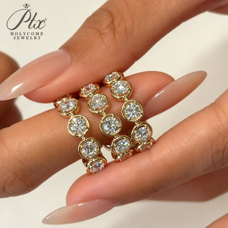 Laborgezüchtete Diamantringe DEF VS Rundschliff 10K/14K/18K Gold Hochzeitsantrag für Frauen Versprechen Feiner Schmuck Charms Holycome Schmuck – Detail 5