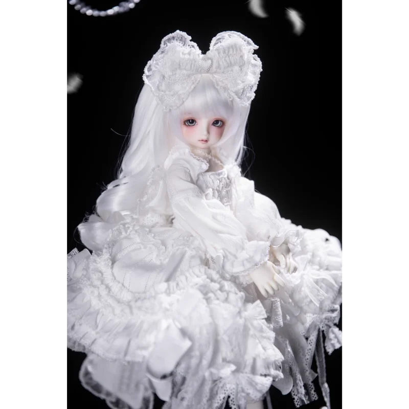 BJD Doll Clothes White Lolita Dress For 1/4 Doll Accessories Dress Up Doll Gift Diy Lolita Clothes (No Doll)