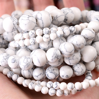 4 6 8 10 12m White Turquoises Natural Stone Beads Round Spacer Beads for Jewelry Making DIY Bracelet Necklace Accessories