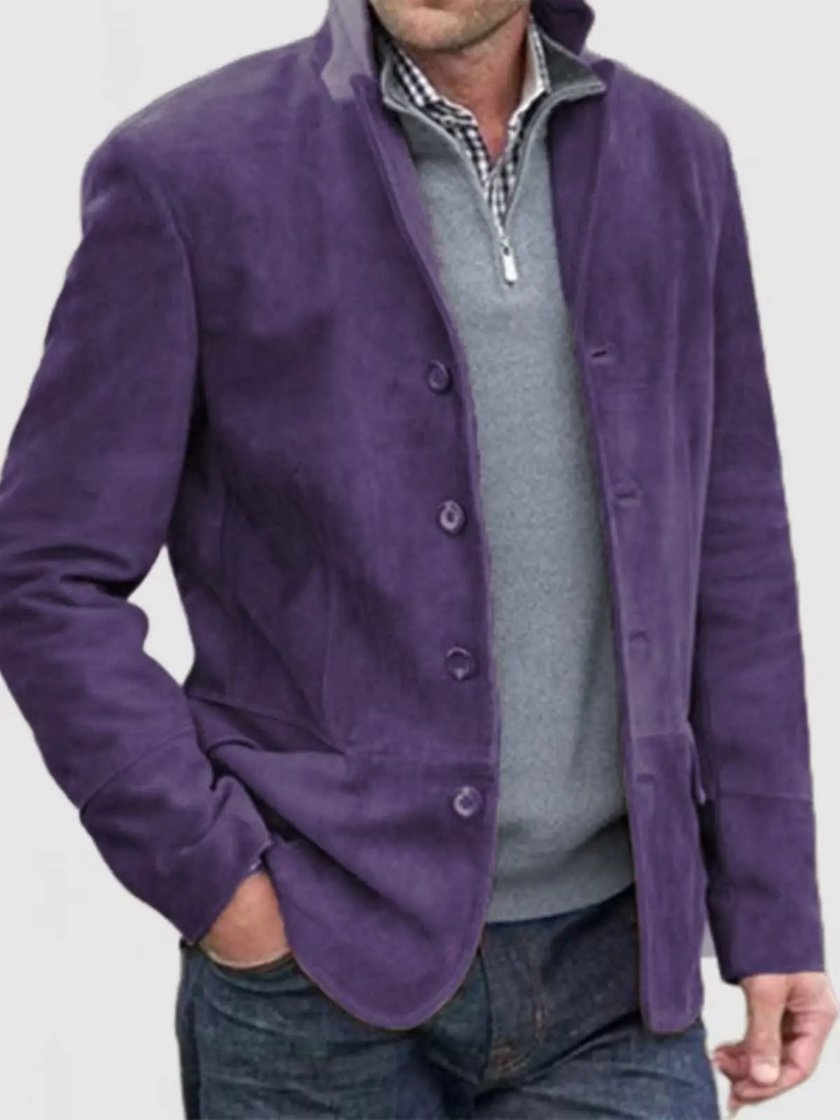 

Retro American Simple Men's Casual Jaet Vintage Spring Autumn Outerwear for Men Youth Sle Windproof Outerwear