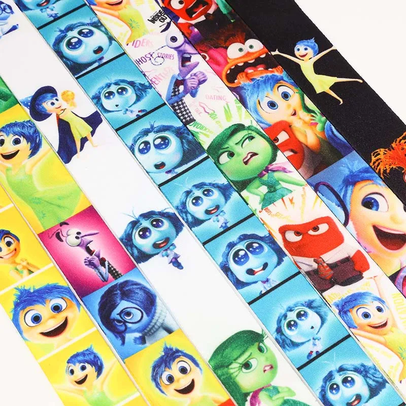 Disney Cartoon Movie Inside Out2 Neck Strap Sadness Figure for Lanyard Key Chain Decoration Hangings for Children Birthday Gifts