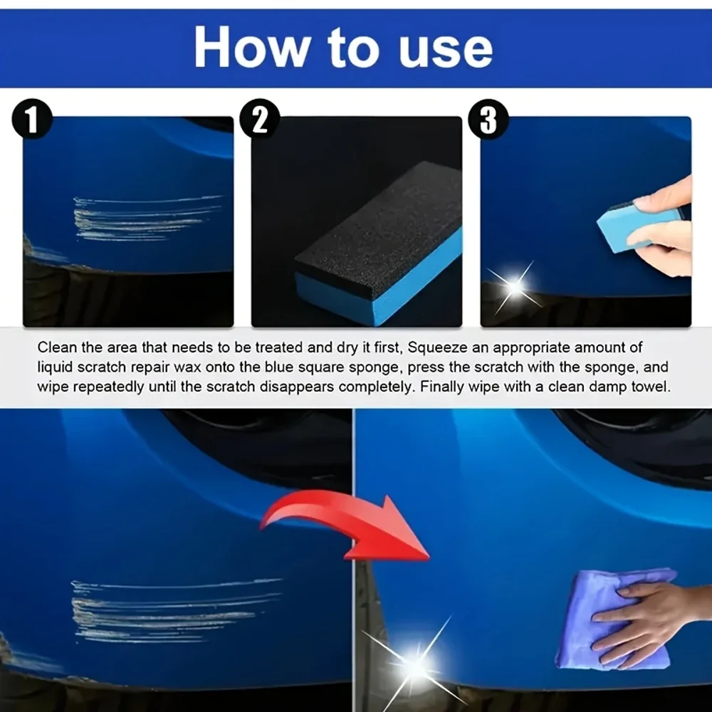 شمع إصلاح خدوش السيارة 100 جرام - تلميع وشمع عالمي، يمنع الخدوش الجديدة، حل العناية بالطلاء الكل في واحد