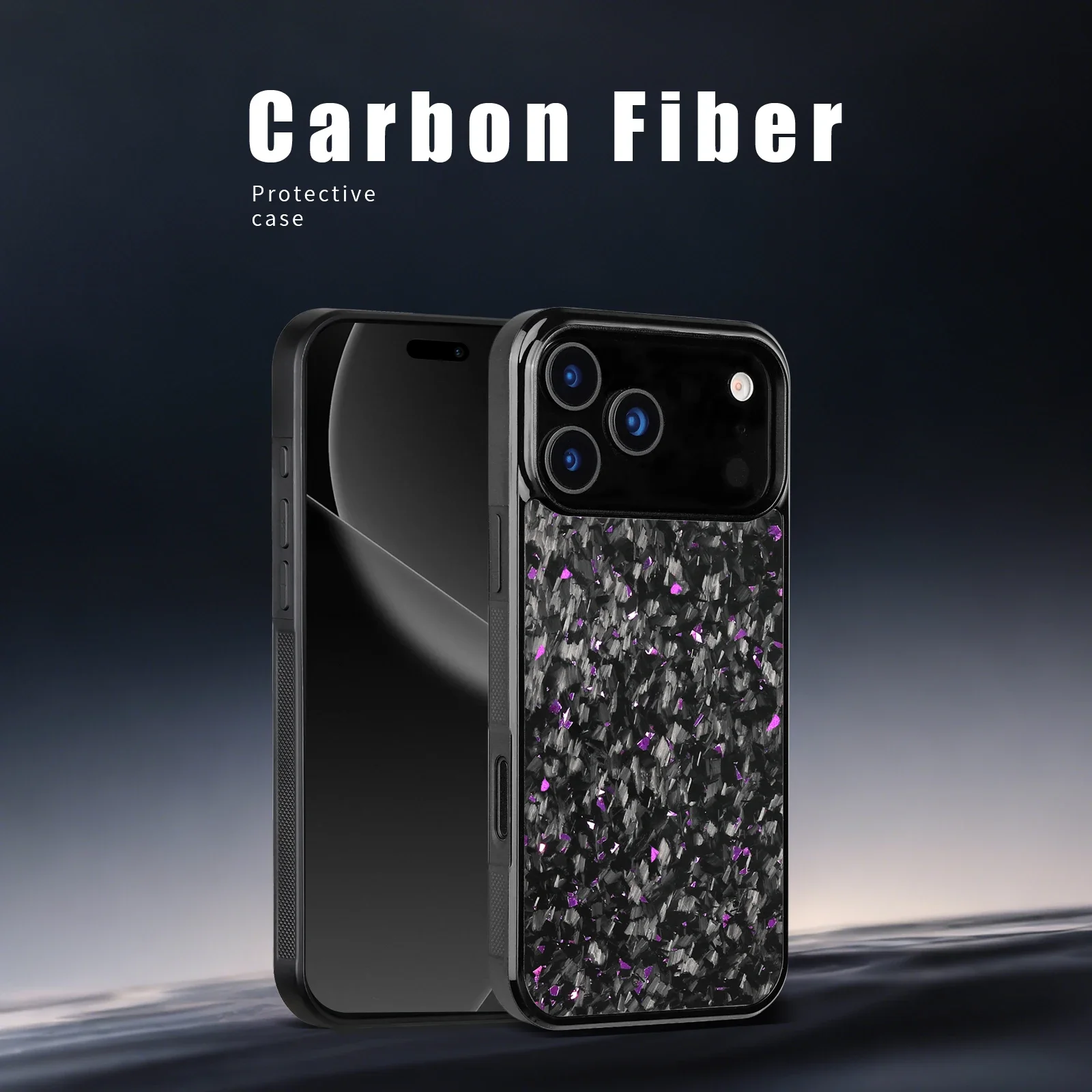 

Up To Date Fashion Personality Luxury Real Carbon Fiber phone case for iPhone 17 pro max Air Drop protection Magnetic funda