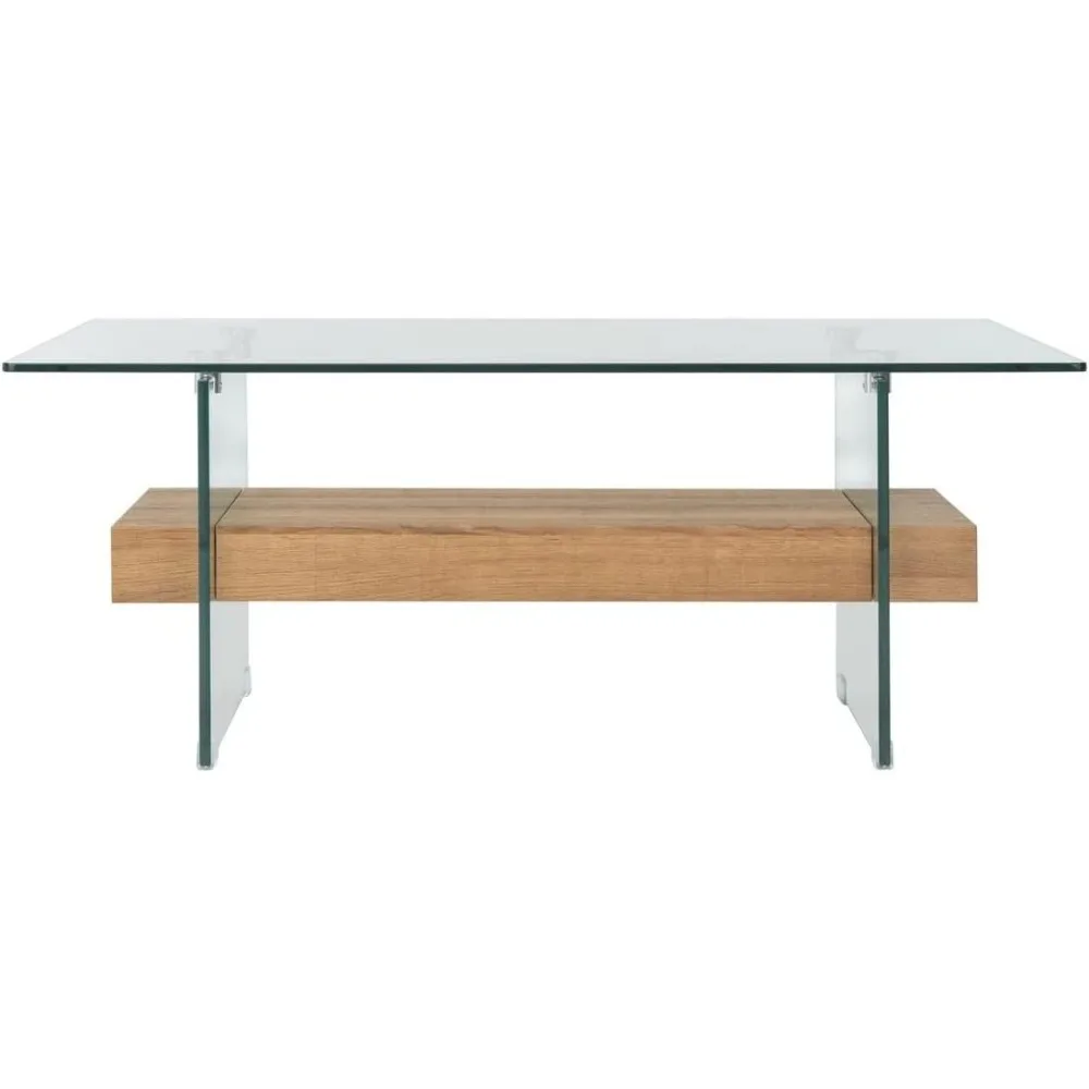 

Home Kayley Glass and Natural Brown Glass Coffee Table