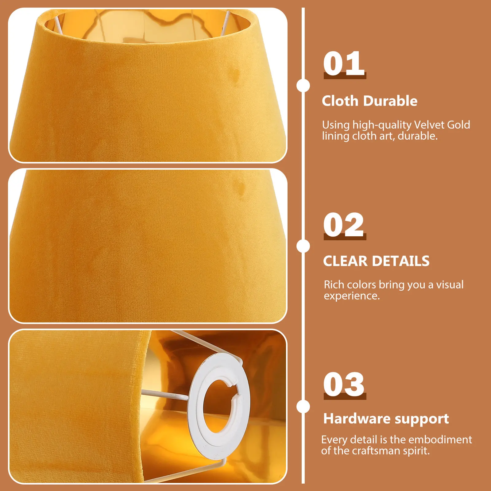 

1 шт. Золотой тканевый абажур для спальни и гостиной, декоративный, легкий, компактный, для домашнего освещения