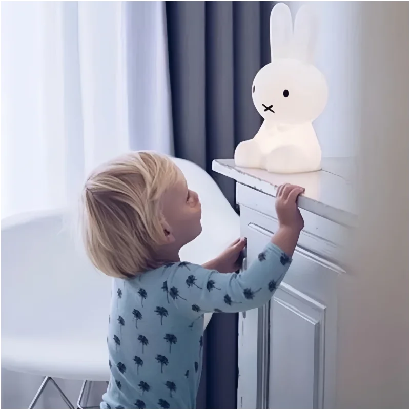 Hot Creative Rabbit Bears Bedroom Bedhead Nightlight Ins Rechargeable Table Lamp Bedroom Children Bedside Lamp Christmas Gifts