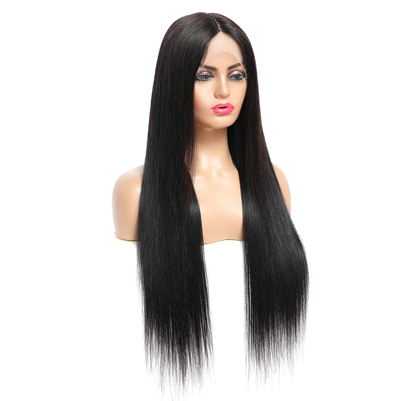 Straight Natural Color Lace Front Human Hair Wigs SOKU Brazilian 13x1 T/L Part Lace Hair Wig For Black Women Middle Part Wig