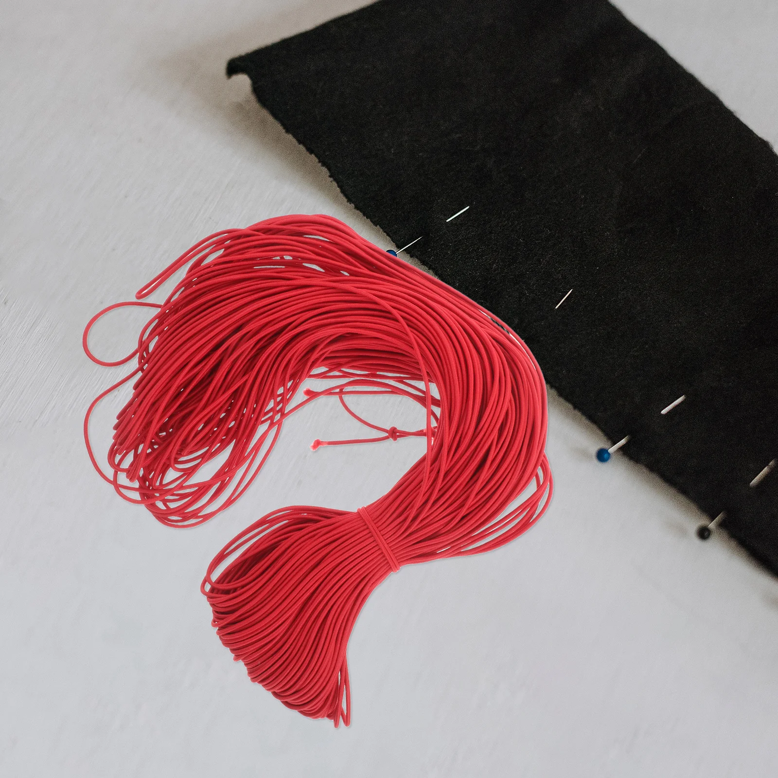 

100M Red 2.5Mm Elastic Cord Round String For Diy Crafts Mask Making Book Binding Signs Banners Costume Decor Stretch Band