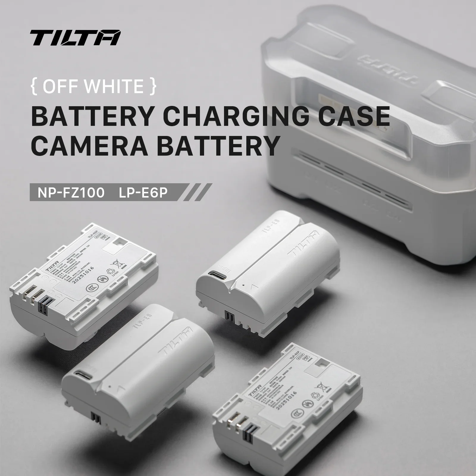 TILTA Camera Battery Charging Station 2400mAh Portable for Sony NP-FZ100 for Canon LP-E6 (4 Channel) White