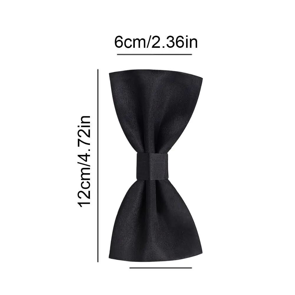 المحمولة التذكارية الأسود Bowknot بروش الأسود البوليستر طوق مسبقا ربطة العنق كليب الملكة الأم العنق الديكور دبوس