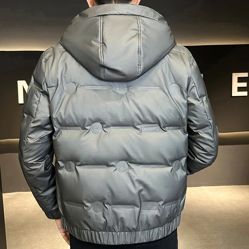 Lässig 2024 Herbst Winter neue Herren Enten Daunen jacken Outwear lose solide warme Puffer Mäntel wasserdicht & wind dicht Daunen Parkas