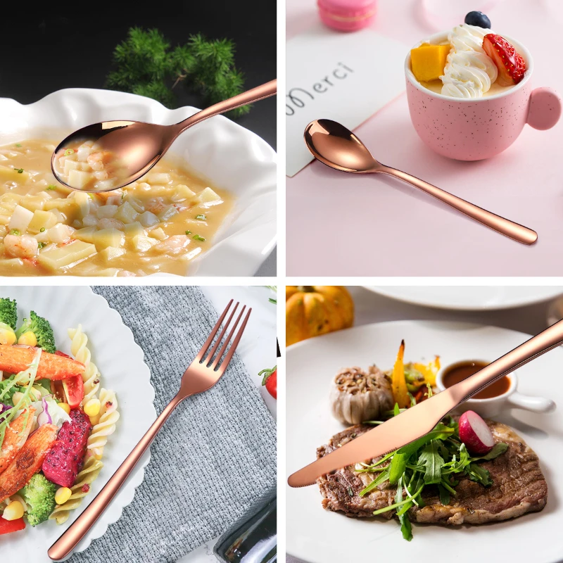20pcs Forks And Spoons Set, Food Grade Stainless Steel Flatware Cutlery Set For Home, Kitchen And Restaurant view 5