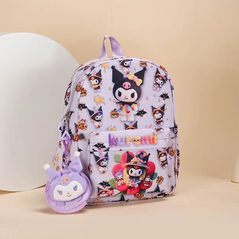 

Sanrio New Cartoon Children's Schoolbag Kindergarten Shoulder Bag Girls hello kitty Outdoor Leisure Backpack Cute Baby Light