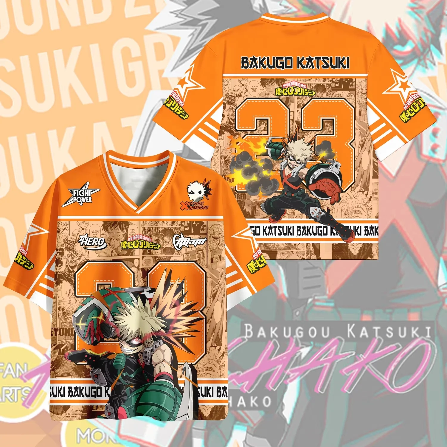 New 2026 Anime My Hero Academia Oversized Jersey Y2K Style Men's  Anime Lover Summer Breathable Casual T-Shirt FamilyMatching