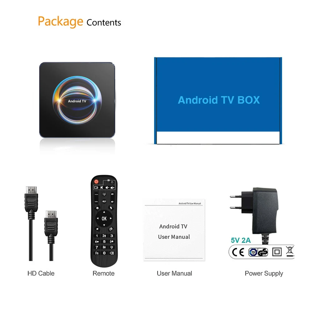Android TV RK3528 HD صندوق التلفزيون الذكي يدعم 2.4G&5G WIFI6 BT5.2 4K 8K 128G ROM Android14 X66 مشغل الوسائط Google Voice Set Top Box