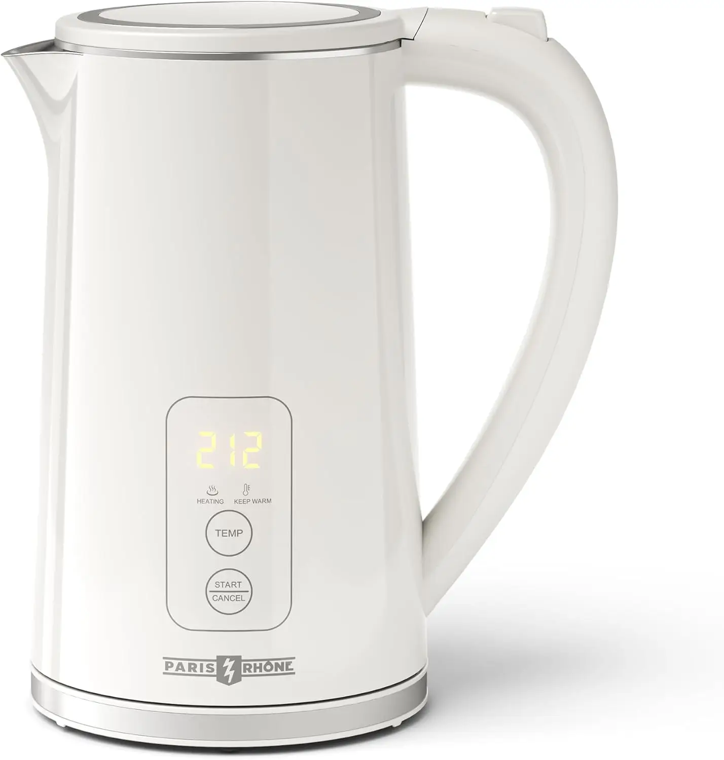 

1.7L Temperature Control Electric Kettle with LED Screen, 4H Keep Warm, 6 Presets, Boil-Dry Protection, BPA Free in White