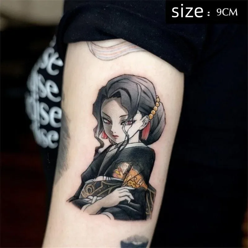 Loja Luna     Anime kamado tanjirou tatuagens temporárias dos desenhos animados fantasma geish transferência tatuagem arte do corpo à prova dwaterproof água falso tatoo adesivo