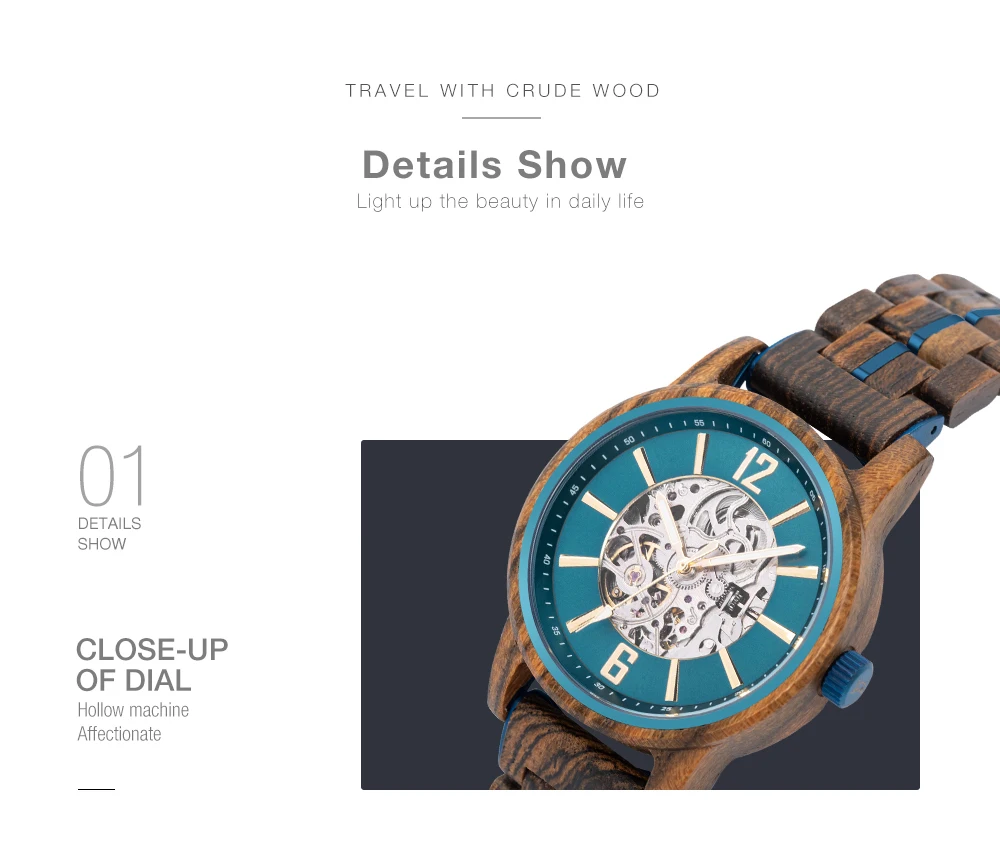 BOBO BIRD Wooden Automatic Mechanical Watch Men New Top Luxury Wristwatch Fashion Luminous Clock Great Gift Wood Box Custom Logo