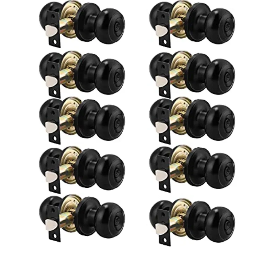 

0 Round Privacy Door Knob Thumb Turn Lock on The Inside,Keyless Doorknobs Interior/Exterior Lockset, Privacy Knobs for Bedroom/