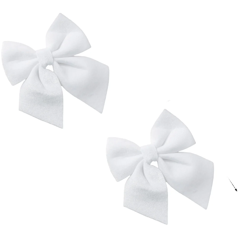 Soft for velvet Bow Ornaments for Christmas For tree Decoration in White Pink Green Red Flannel 19x17cm 15x15cm 11x11cm 9x9cm