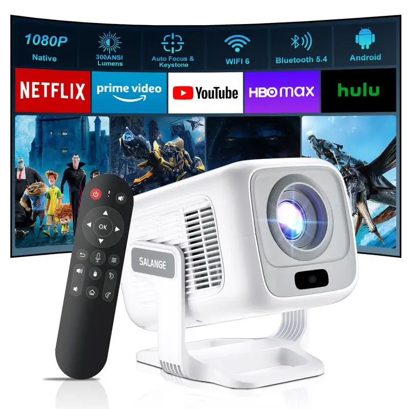 جهاز عرض ذكي مع تطبيقات مدمجة، 5G واي فاي وبلوتوث 5.4، جهاز عرض أفلام خارجي بدقة 4K، جهاز عرض صغير محمول HY260Max #1