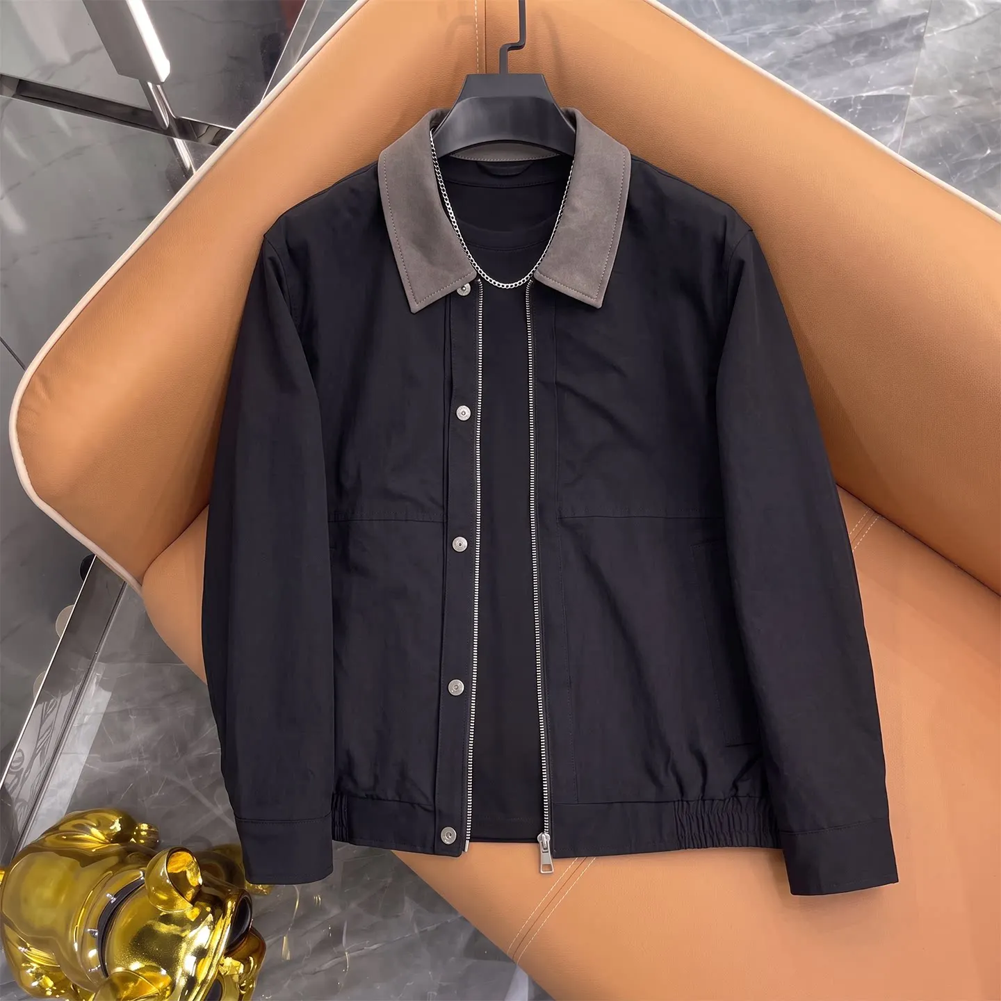 2026 Luxury Contrasting Color Lapel Jacket for Men's Spring Autumn Slim Casual Business Jacket Social Windproof Outdoor Coats