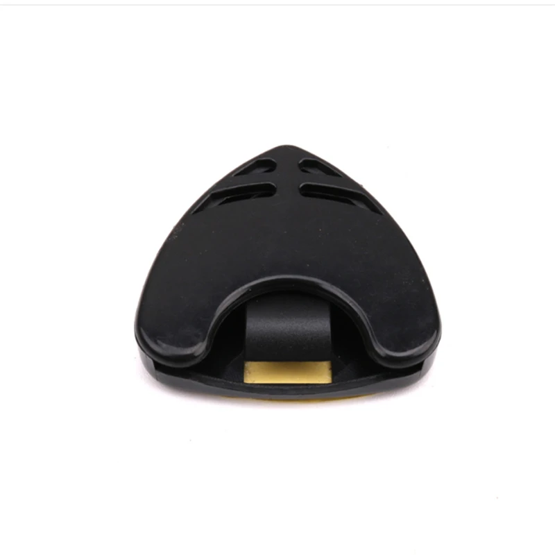 Guitar Pick Holder Plastic Plectrum Case Mediator Quick Storage Self Adhesive Triangle Shape Black Guitar Accessories