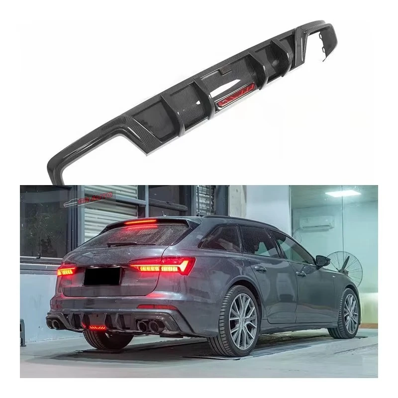 New For Audi A6 AVENT C8 Travel Edition Dry Carbon Rear Lips Bumpers with Exhaust Bolt-On Universal Fitment