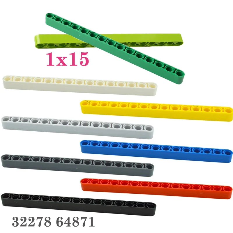 

10PCS/Set 1x15 Hole Beam MOC Building Blocks Parts Assembles Particles Liftarm Compatible 64871 32278 DIY Bricks Toy Accessories