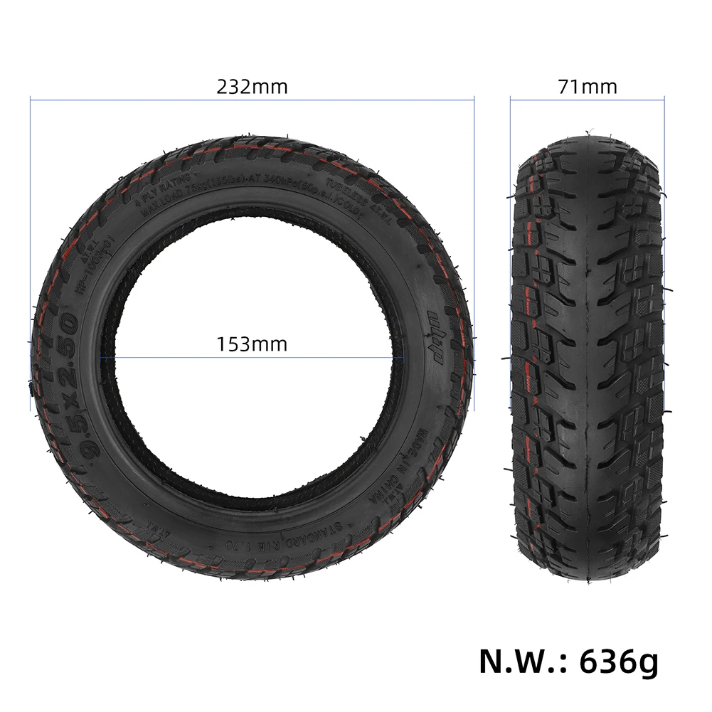 Premium OffRoad Experience With 9 5 Inch 9 5x2 50 Tubeless OffRoad Tyre For NIU KQI3 Electric Scooter, Durable And Wearproof